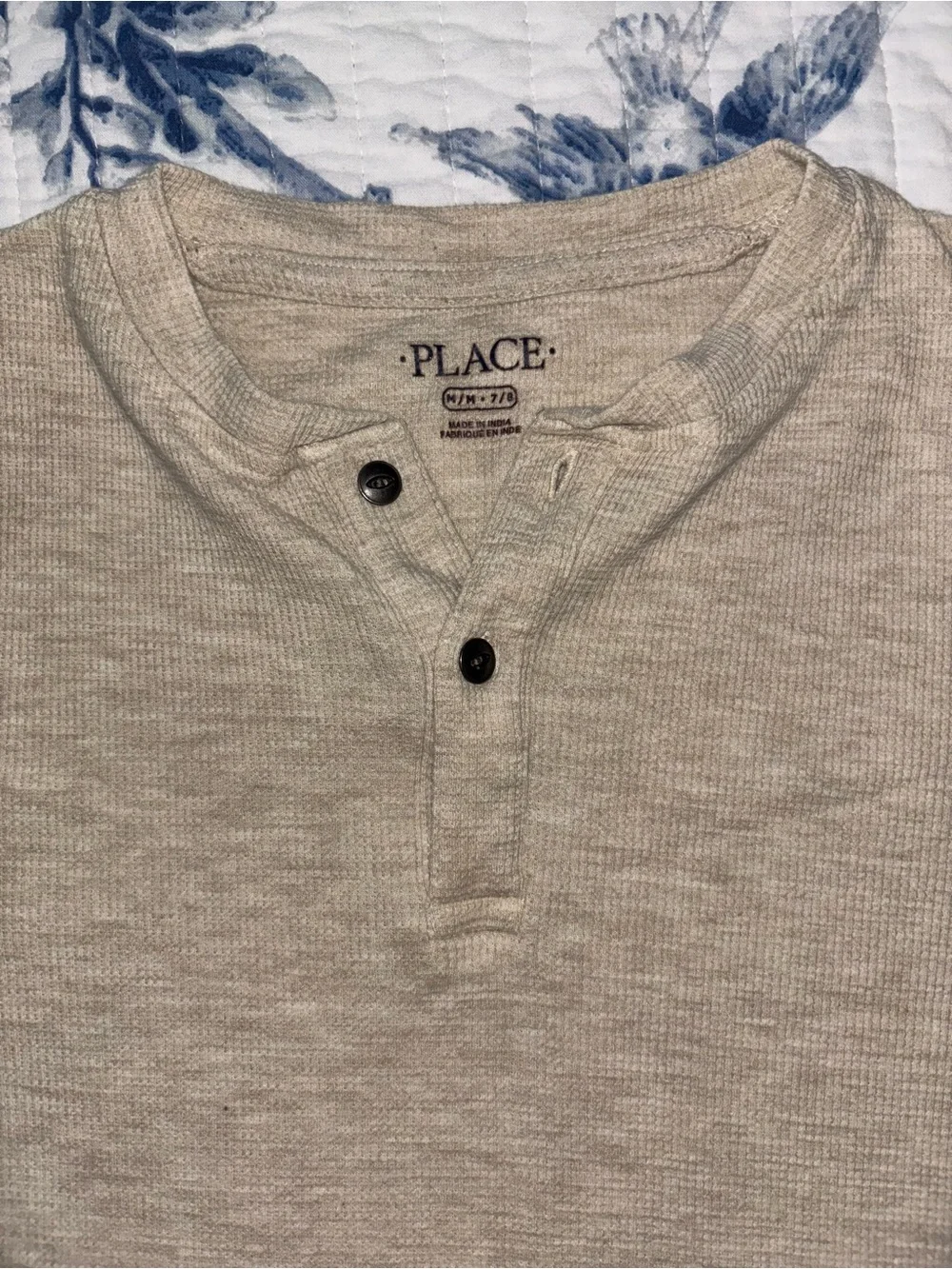 Children's Place | Boy’s Beige Henley Long-Sleeve